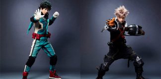 Fotos dos atores da peça de teatro de My Hero Academia