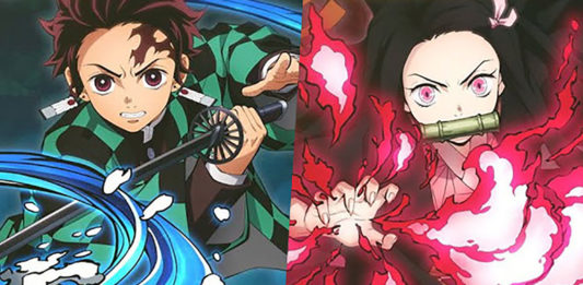 Apresentação de Tanjiro e Nezuko em Kimetsu no Yaiba Hinokami Keppuutan