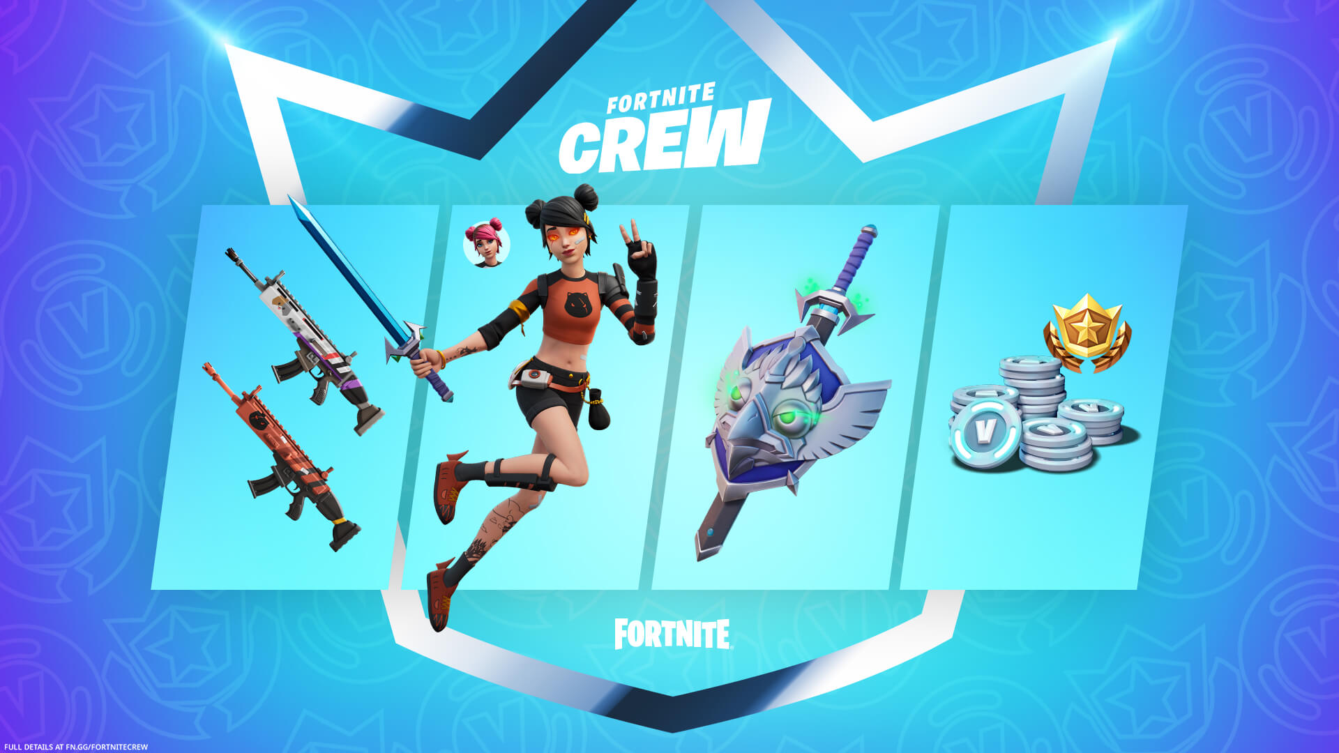 Pacote Fortnite Crew de agosto já está disponível OtakuPT