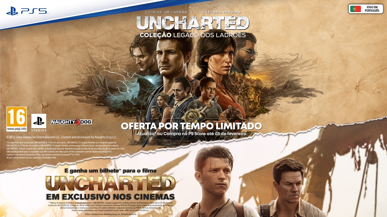 Uncharted: Coleção Legado dos Ladrões chega em 28 de janeiro ao PS5, PC  receberá o jogo depois