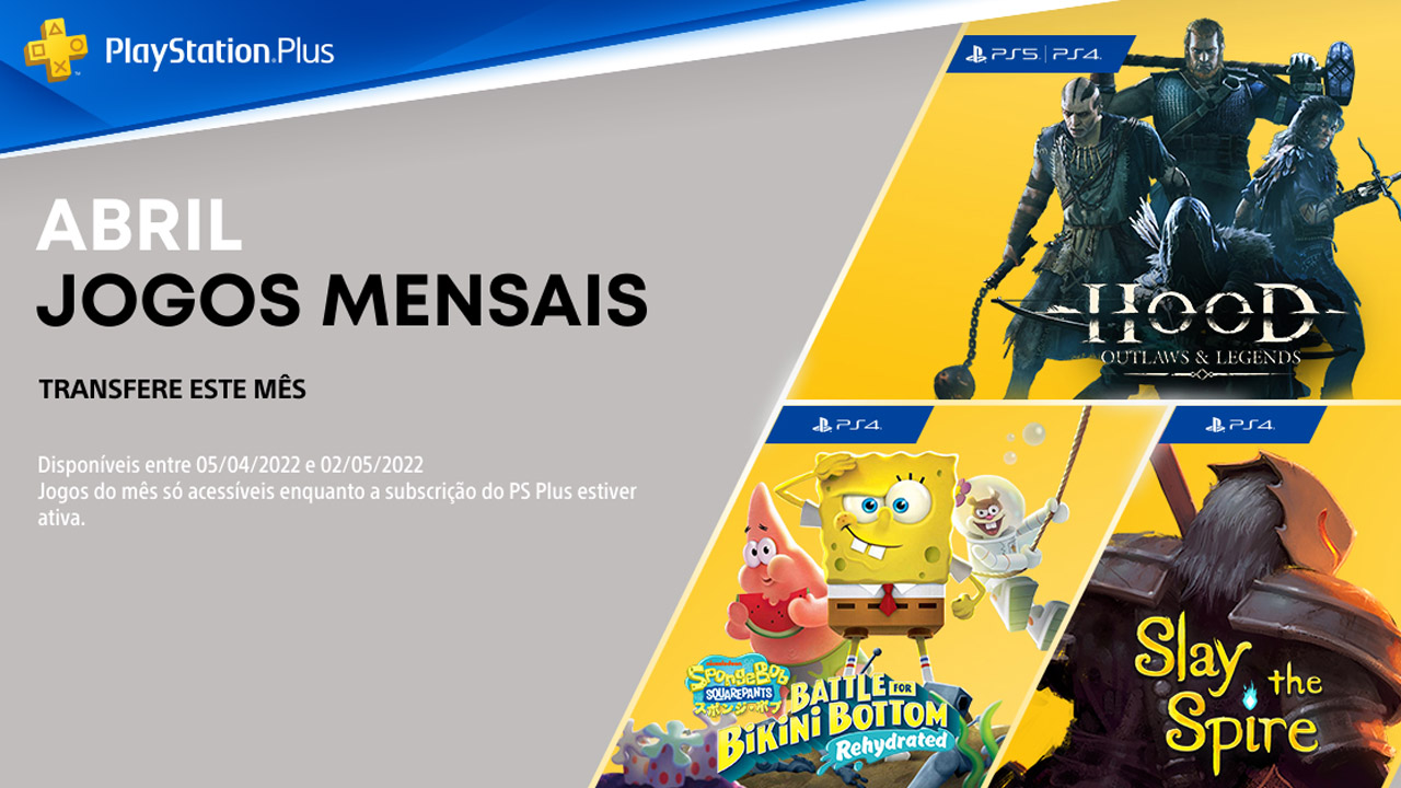 Jogos para assinantes PlayStation Plus de abril: Hood: Outlaws & Legends,  Bob Esponja Calça Quadrada e Slay the Spire – PlayStation.Blog BR