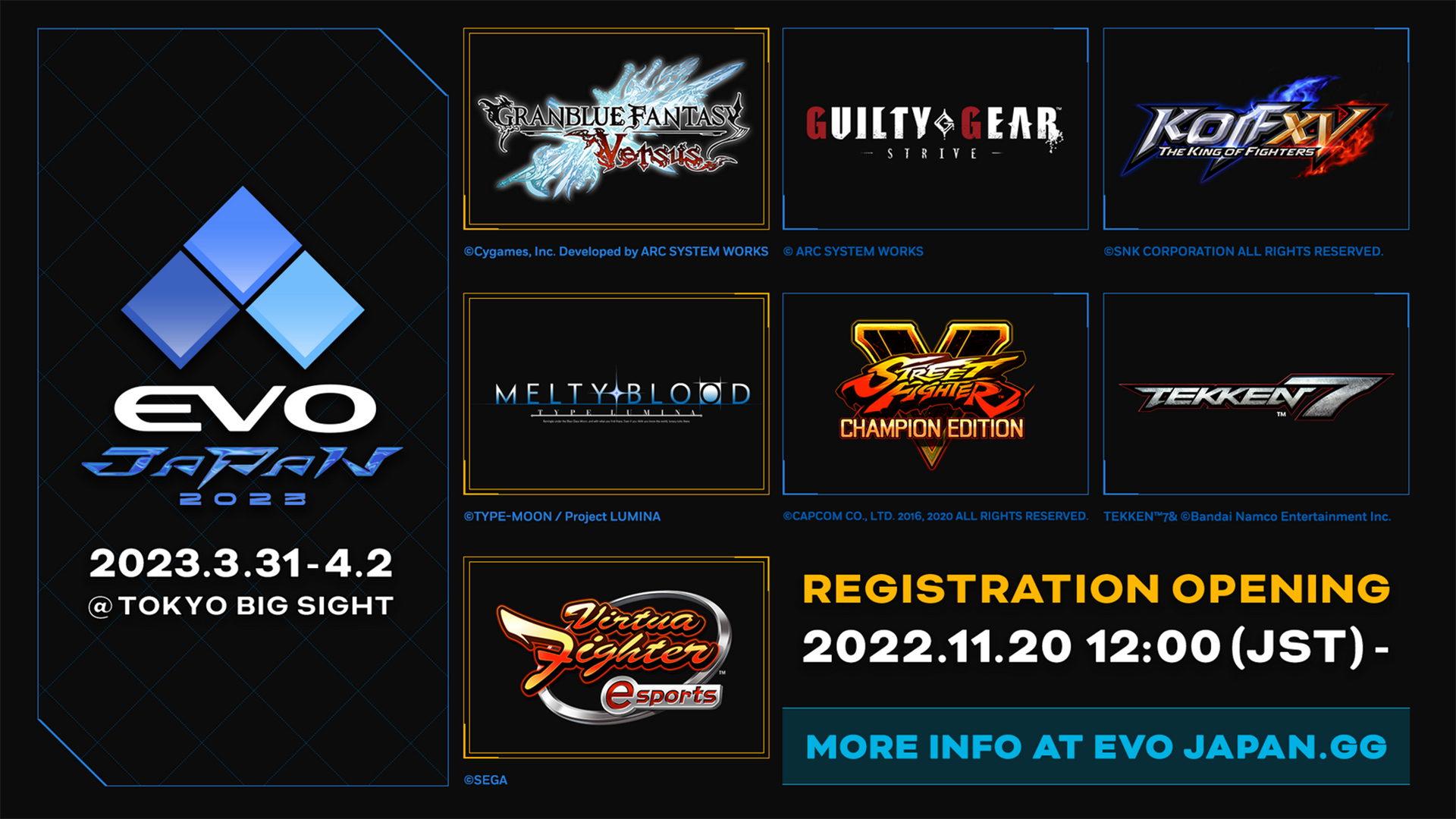 Estes são os jogos que vão estar presentes no EVO Japan 2023 OtakuPT